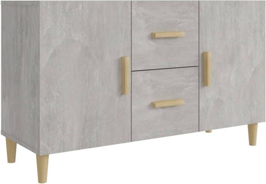 The Living Store Buffetkast Betongrijs 100 x 36 x 60 cm Bewerkt hout