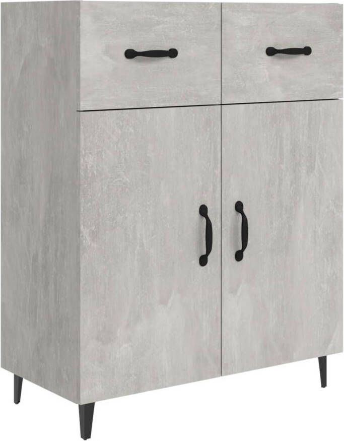 The Living Store Buffetkast Betongrijs 69.5 x 34 x 90 cm Bewerkt hout