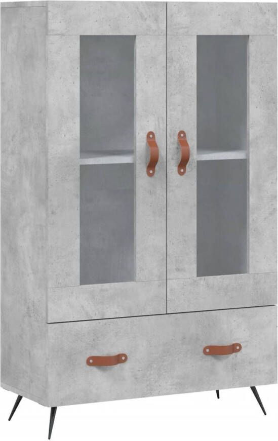 The Living Store Buffetkast Betongrijs Hoge kast 69.5 x 31 x 115 cm Duurzaam materiaal