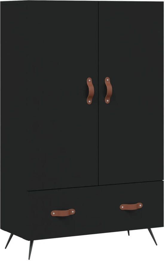 The Living Store Buffetkast Hoge kast Zwart 69.5 x 31 x 115 cm Duurzaam materiaal