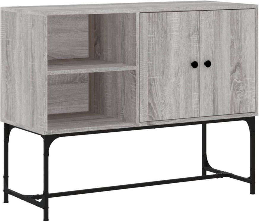 The Living Store -Dressoir-100x40x79-5-cm-bewerkt-hout-grijs-sonoma-eikenkleurig Keukenkast