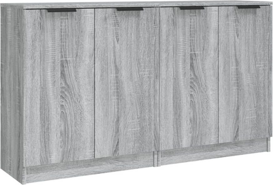 The Living Store Dressoir 2 stuks Grijs Sonoma Eiken Bewerkt Hout 60x30x70 cm