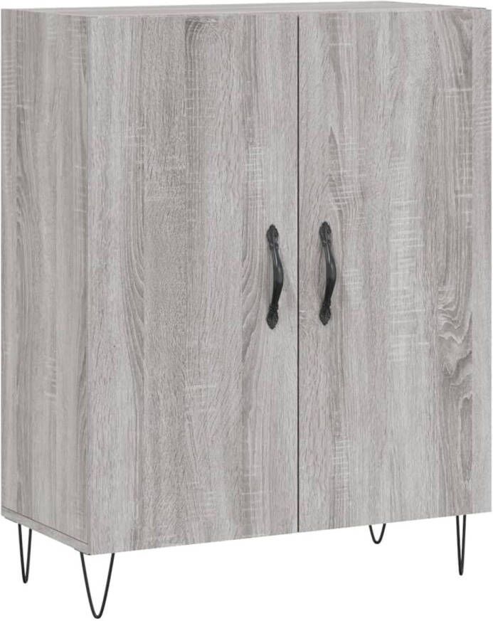 The Living Store Dressoir 69-5x34x90 cm bewerkt hout grijs sonoma eikenkleurig Keukenkast