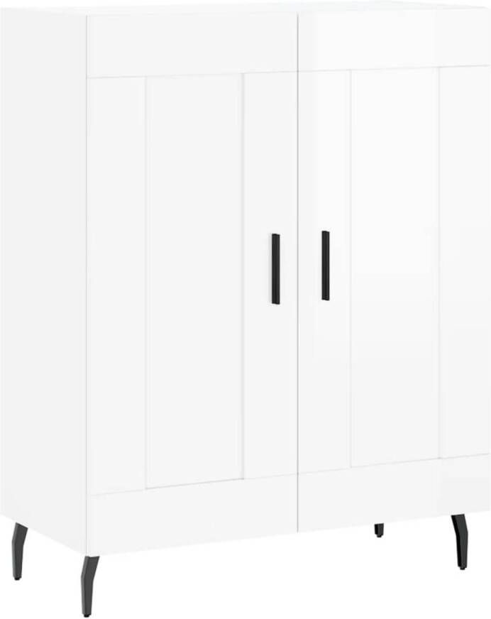 The Living Store -Dressoir-69-5x34x90-cm-bewerkt-hout-hoogglans-wit Keukenkast