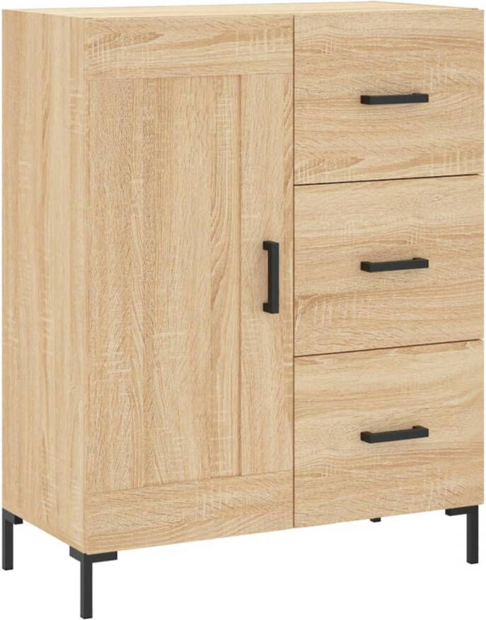 The Living Store -Dressoir-69-5x34x90-cm-bewerkt-hout-sonoma-eikenkleurig Keukenkast