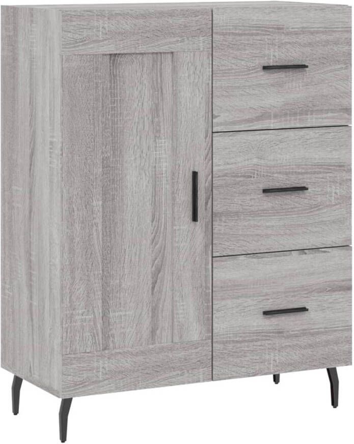 The Living Store Dressoir 69.5 x 34 x 90 cm Grijs Sonoma Eiken