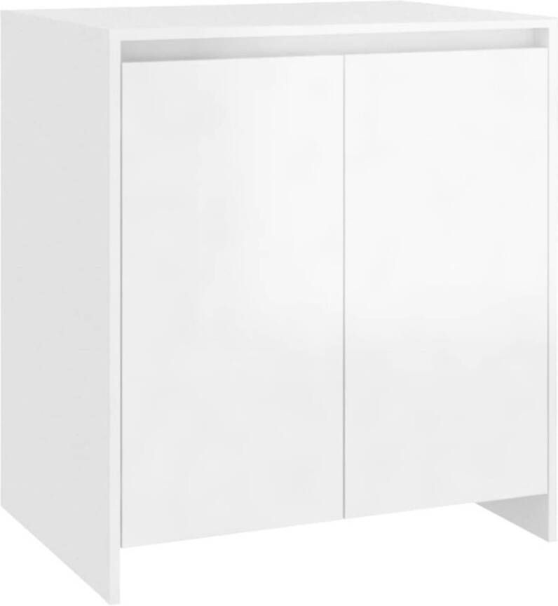 The Living Store Dressoir 70x41x75 cm bewerkt hout hoogglans wit Keukenkast