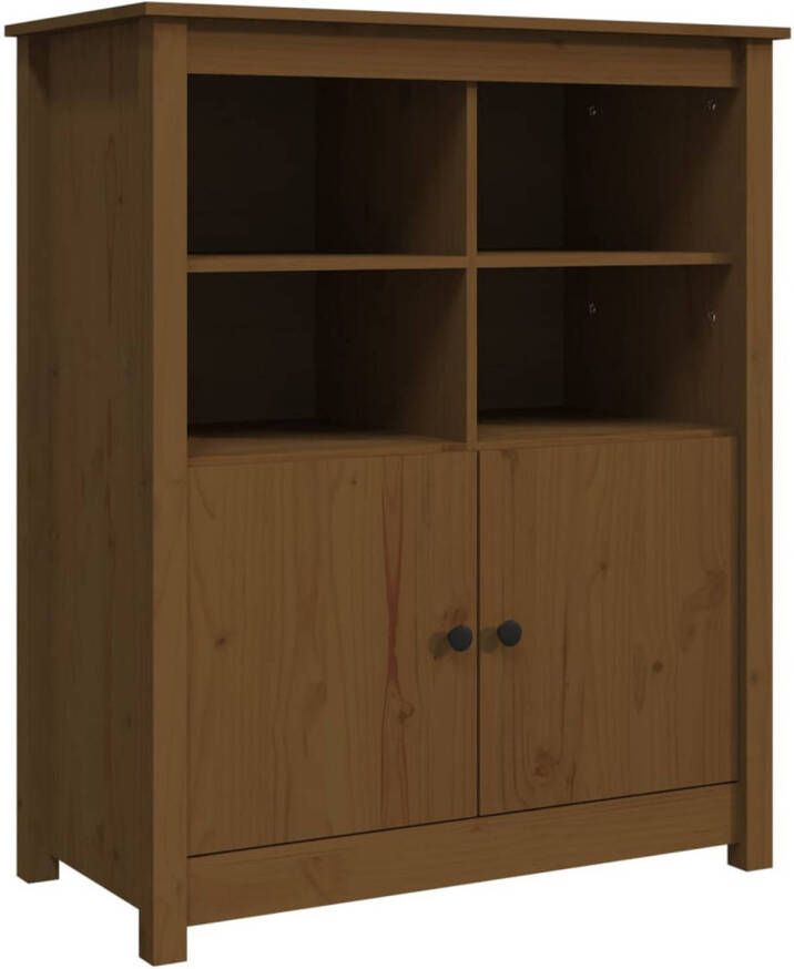 The Living Store Dressoir 83x41-5x100 cm massief grenenhout honingbruin Keukenkast