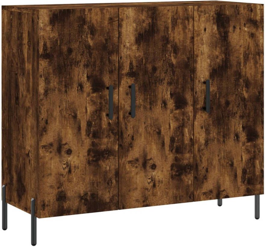 The Living Store Dressoir 90 x 34 x 80 cm Gerookt Eiken