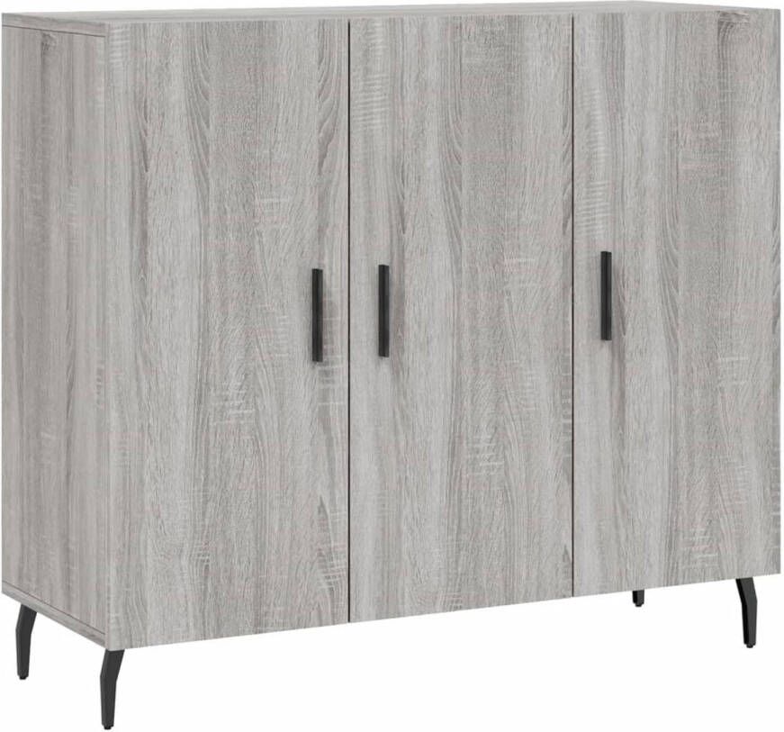 The Living Store Dressoir 90 x 34 x 80 cm Grijs sonoma eiken