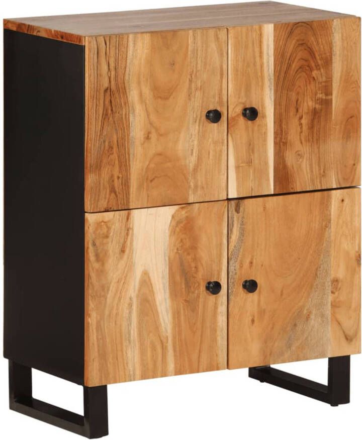 The Living Store Dressoir Acaciahout 60 x 33 x 75 cm Massief hout en ijzer