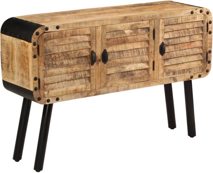 The Living Store Dressoir Antieke Stijl Massief Mangohout 120x30x76 cm Met 3 Deuren