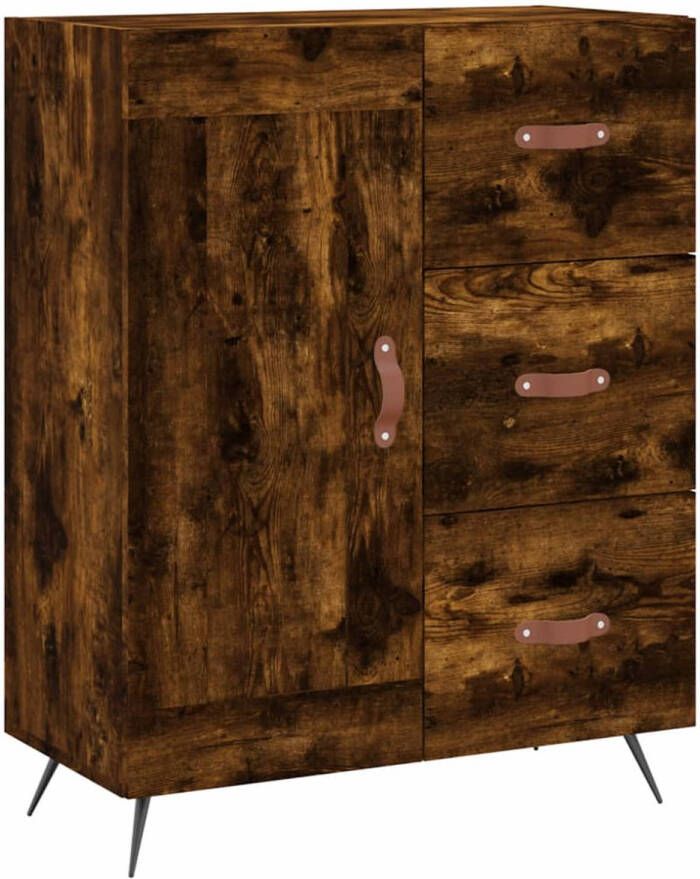 The Living Store Dressoir Avola Smoked Oak 69.5 x 34 x 90 cm Duurzaam hout-metaal Opbergruimte