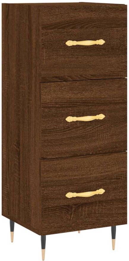 The Living Store Dressoir Basic Bijzetkast 34.5 x 34 x 90 cm Bruineiken