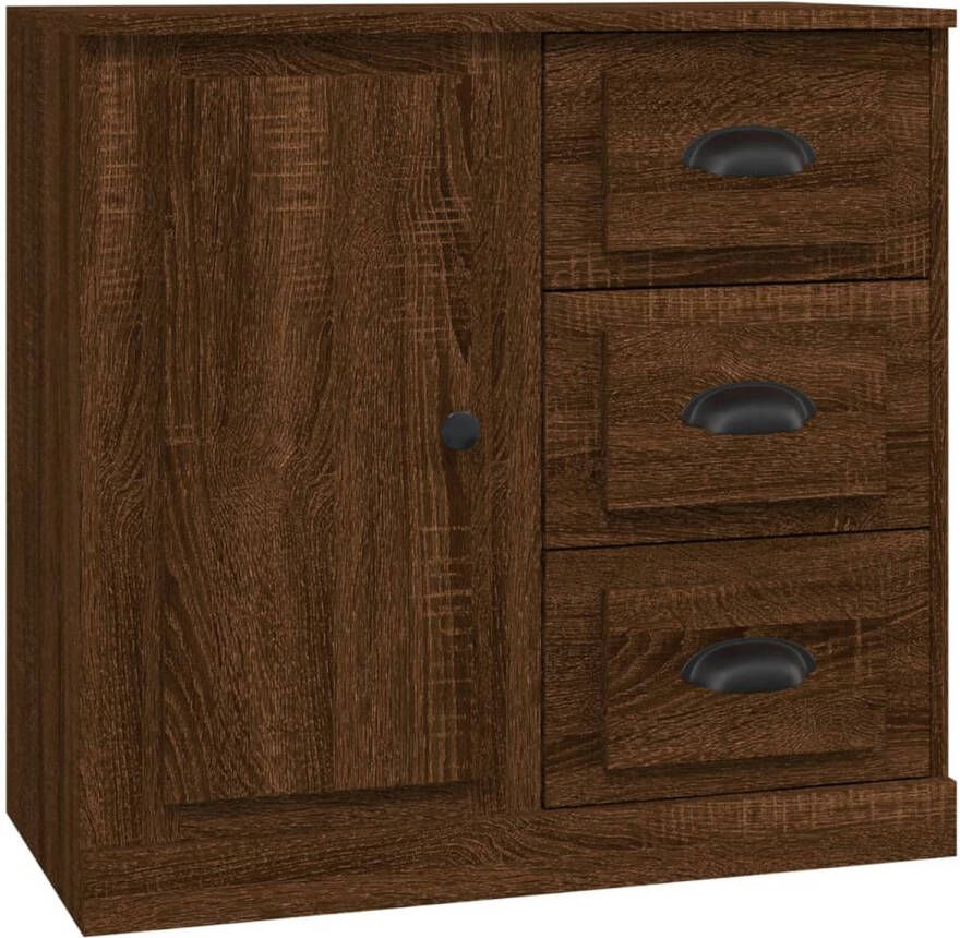 The Living Store Dressoir Basic Bruineiken 70 x 35.5 x 67.5 cm Bewerkt hout