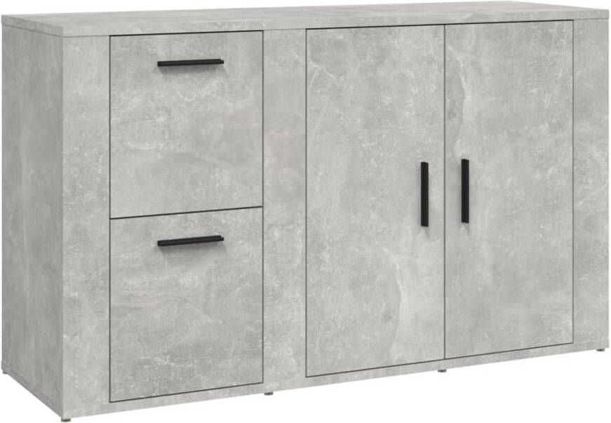 The Living Store Dressoir Betongrijs 100 x 33 x 59.5 cm Tijdloze uitstraling Hoogwaardig bewerkt hout