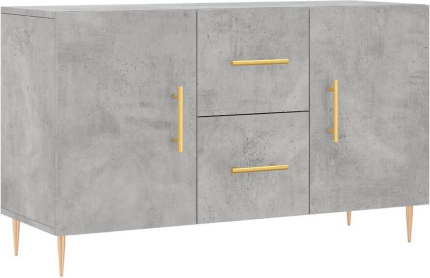 The Living Store Dressoir Betongrijs 100 x 36 x 60 cm Duurzaam bewerkt hout en metalen poten