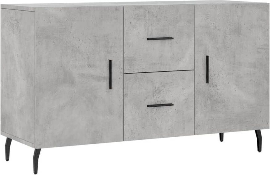 The Living Store Dressoir Betongrijs 100 x 36 x 60 cm Metalen poten