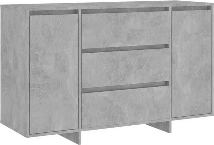 The Living Store Dressoir Betongrijs 120 x 41 x 75 cm 2 deuren en 3 lades