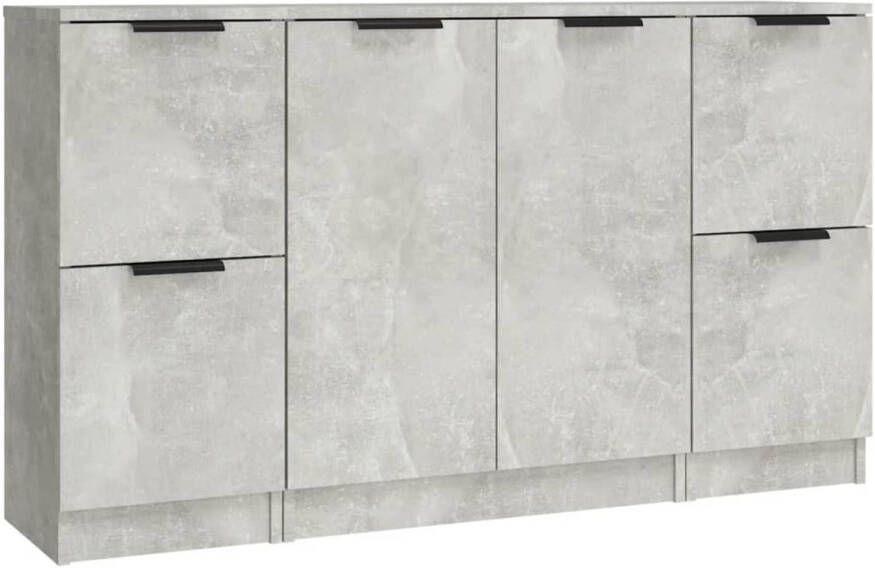 The Living Store Dressoir Betongrijs 30x30x70 cm 60x30x70 cm Bewerkt hout