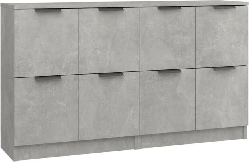 The Living Store Dressoir Betongrijs 60 x 30 x 70 cm Bewerkt hout