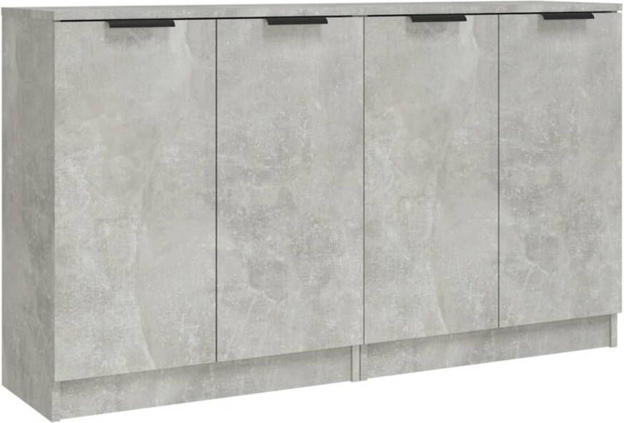 The Living Store Dressoir Betongrijs 60 x 30 x 70 cm Bewerkt hout