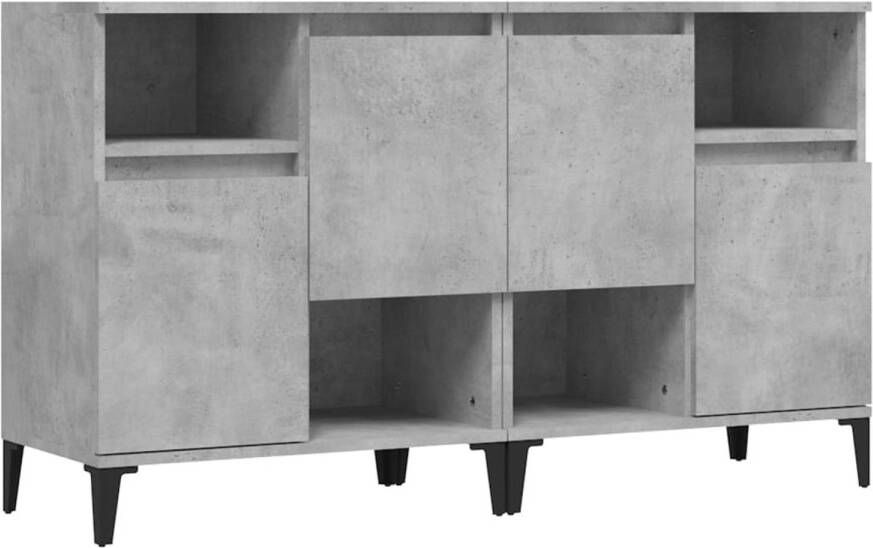 The Living Store Dressoir Betongrijs 60x35x70 cm Duurzaam bewerkt hout en metaal