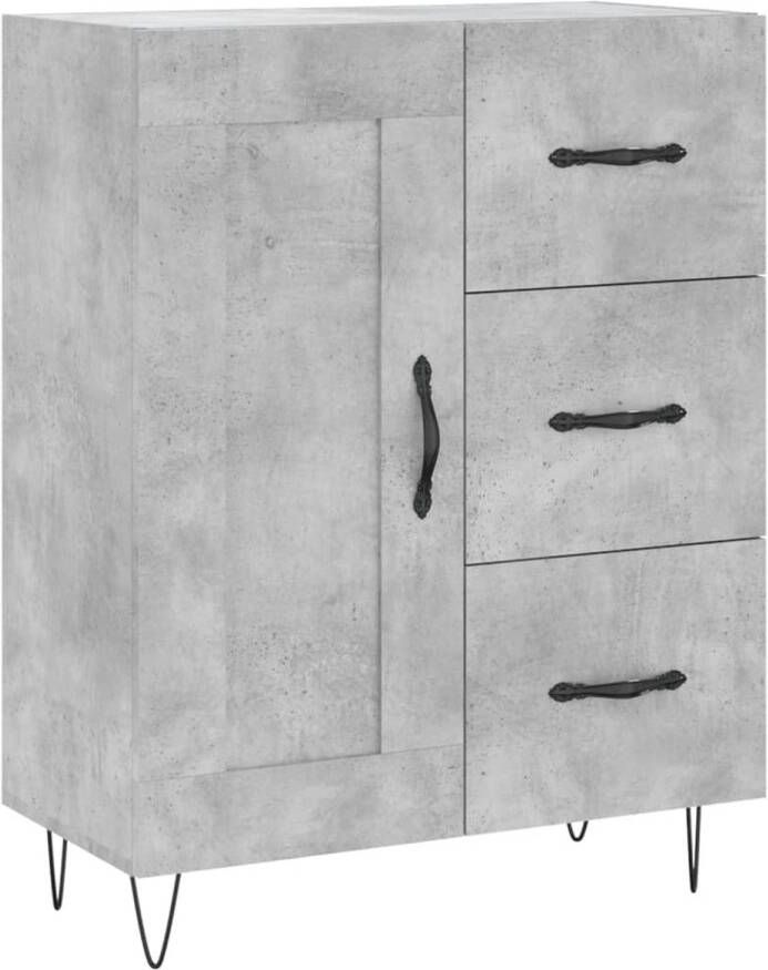 The Living Store Dressoir Betongrijs 69.5x34x90 cm Duurzaam bewerkt hout en metaal