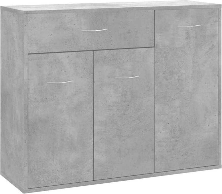 The Living Store Dressoir Betongrijs 88 x 30 x 70 cm 1 lade 3 deuren