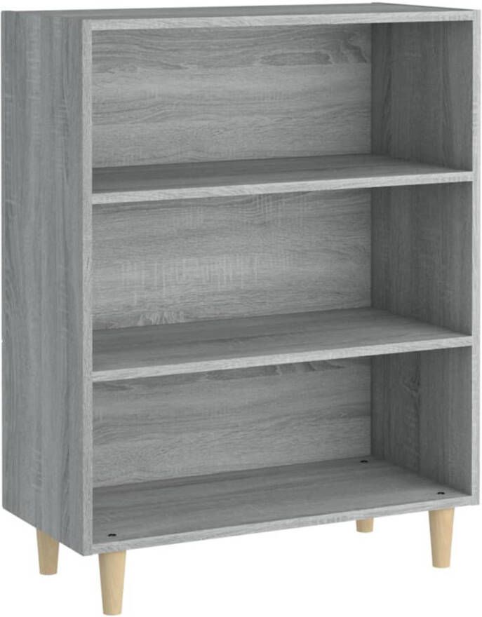 The Living Store Dressoir Bewerkt Hout Bijzetkast 69.5 x 32.5 x 90 cm Kleur Grijs Sonoma Eiken