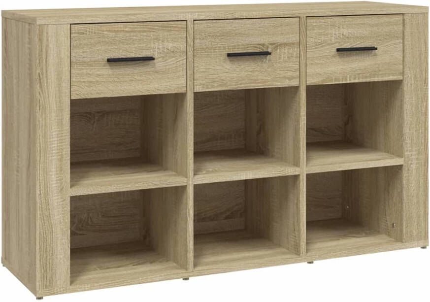 The Living Store Dressoir Bewerkt Hout Sonoma Eiken 100 x 30 x 59.5 cm Klassiek