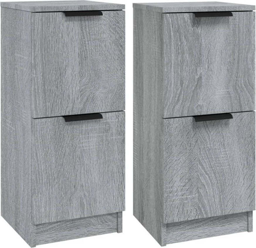 The Living Store Dressoir Bijzetkast 30 x 30 x 70 cm Grijs Sonoma Eiken