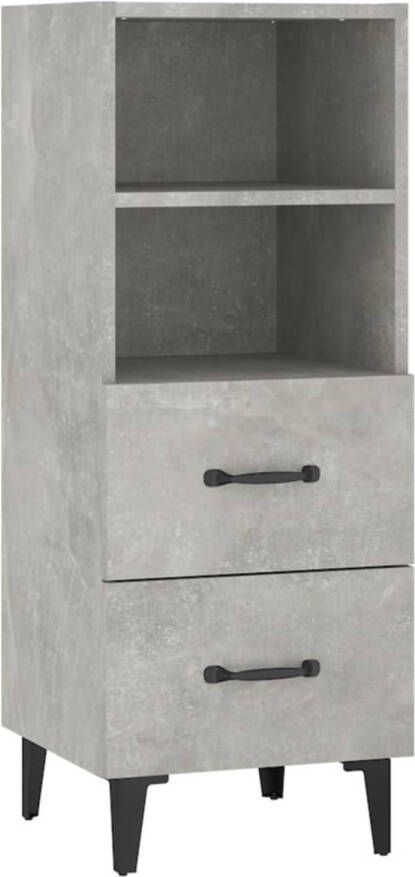 The Living Store Dressoir Bijzetkast 34.5 x 34 x 90 cm Betongrijs