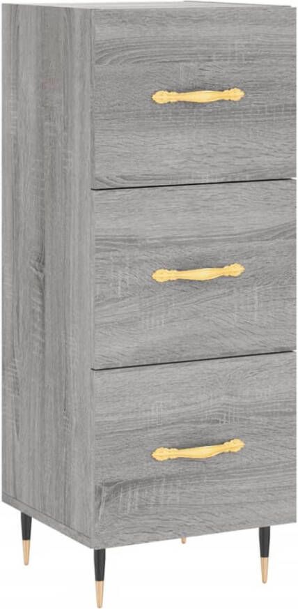 The Living Store Dressoir Bijzetkast 34.5 x 34 x 90 cm Grijs Sonoma Eiken