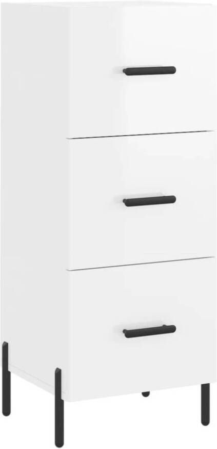 The Living Store Dressoir bijzetkast 34.5 x 34 x 90 cm hoogglans wit