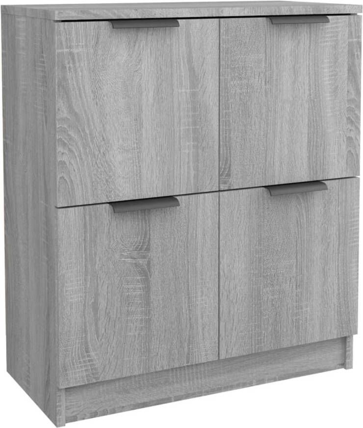 The Living Store Dressoir Bijzetkast 60x30x70 cm Grijs Sonoma Eiken Bewerkt Hout