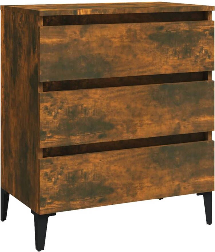 The Living Store Dressoir Bijzetkast 60x35x69 cm Gerookt Eiken 3 lades