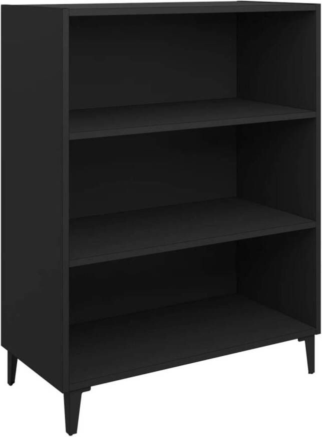 The Living Store Dressoir Bijzetkast 69.5 x 32.5 x 90 cm (B x D x H) Bewerkt hout Zwart