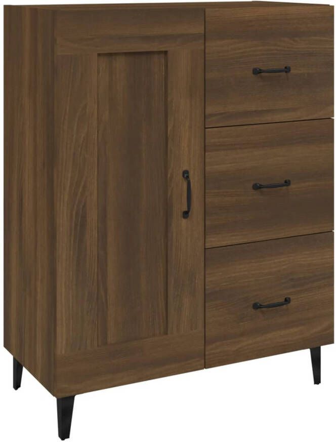 The Living Store Dressoir Bijzetkast 69.5 x 34 x 90 cm Bruineiken