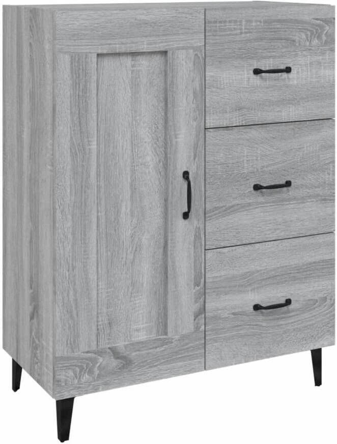 The Living Store Dressoir Bijzetkast 69.5 x 34 x 90 cm Grijs Sonoma Eiken