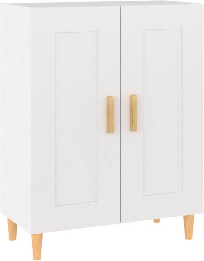 The Living Store Dressoir Bijzetkast 69.5 x 34 x 90 cm Wit Bewerkt hout Sterk en vochtbestendig