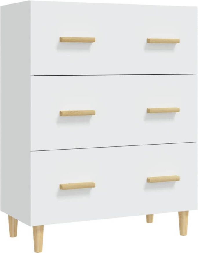 The Living Store Dressoir Bijzetkast 70 x 34 x 90 cm Bewerkt hout wit