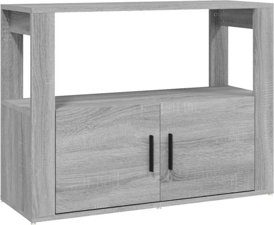 The Living Store Dressoir Bijzetkast 80 x 30 x 60 cm Grijs Sonoma Eiken