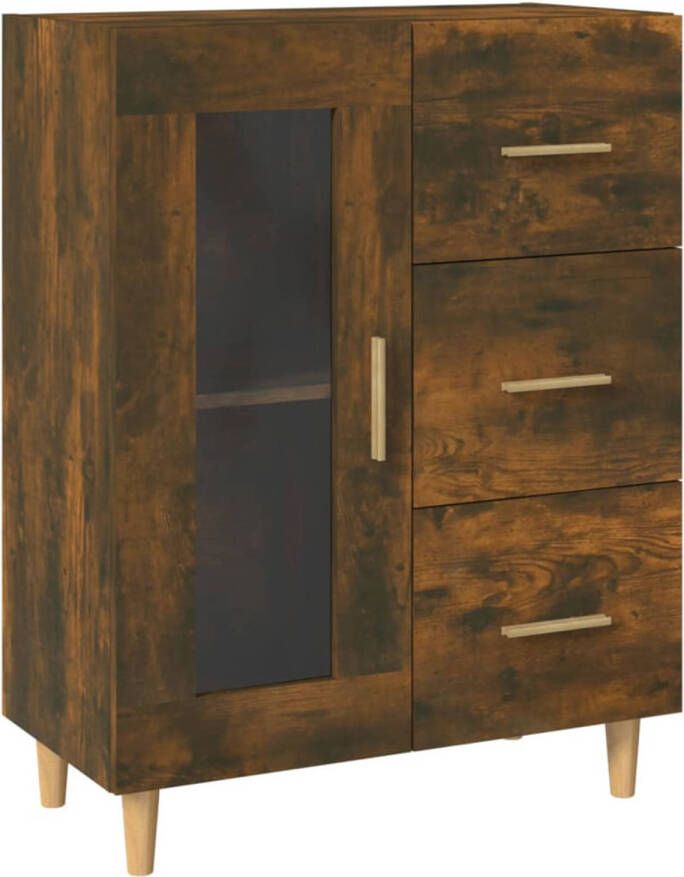 The Living Store Dressoir Bijzetkast Gerookt eiken 69.5 x 34 x 90 cm