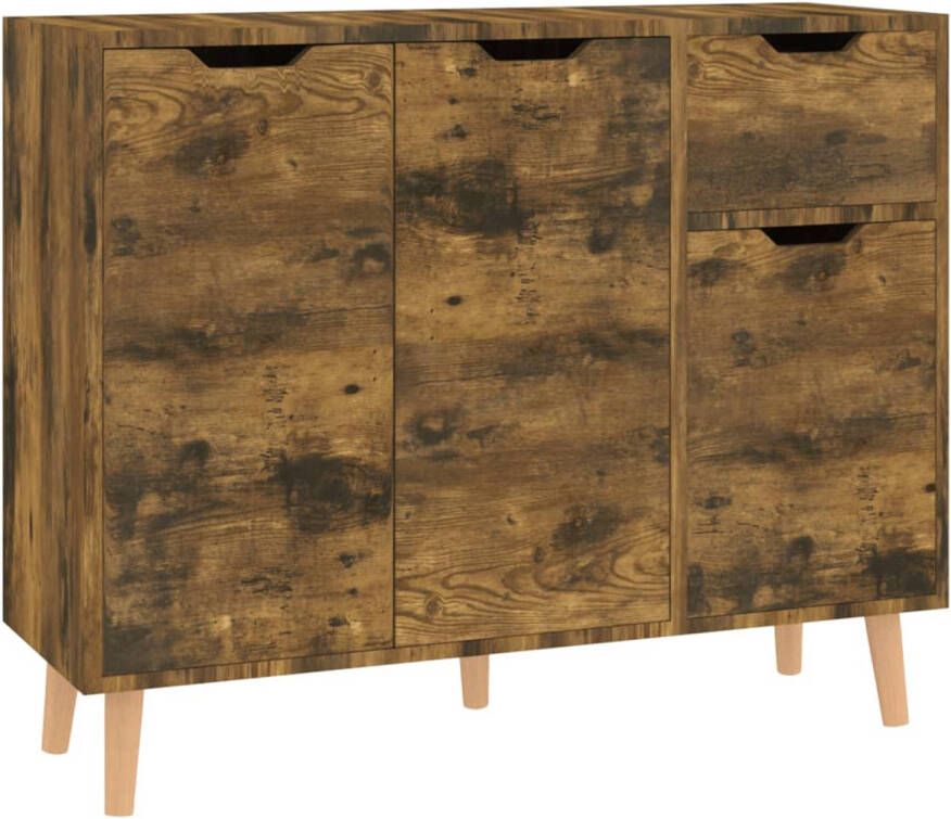 The Living Store Dressoir Bijzetkast Gerookt eiken 90 x 30 x 72 cm Spaanplaat