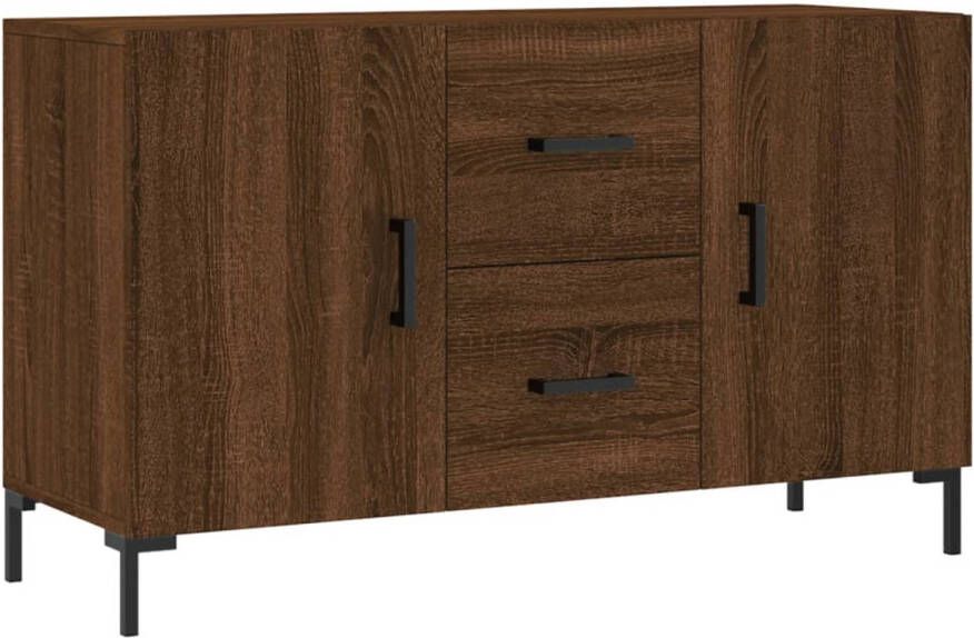 The Living Store Dressoir Bruineiken 100 x 36 x 60 cm Duurzaam bewerkt hout en metaal