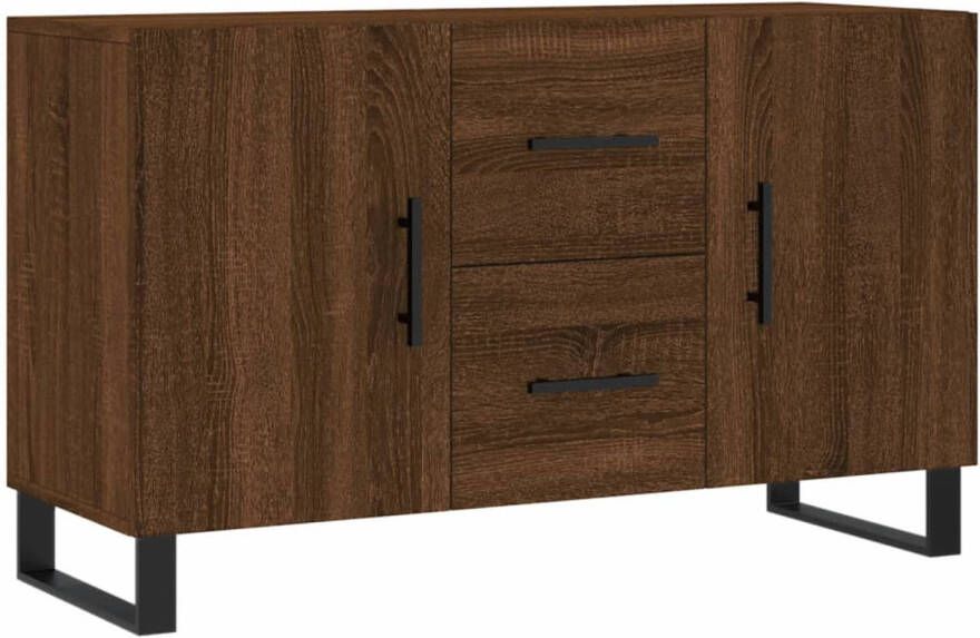 The Living Store Dressoir Bruineiken 100 x 36 x 60 cm Duurzaam hout en metalen poten