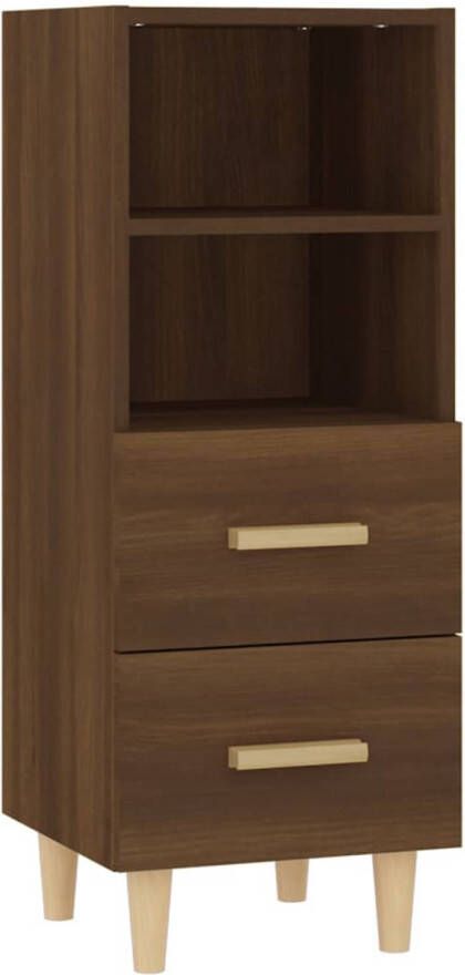 The Living Store Dressoir Bruineiken 34.5 x 34 x 90 cm Bewerkt hout