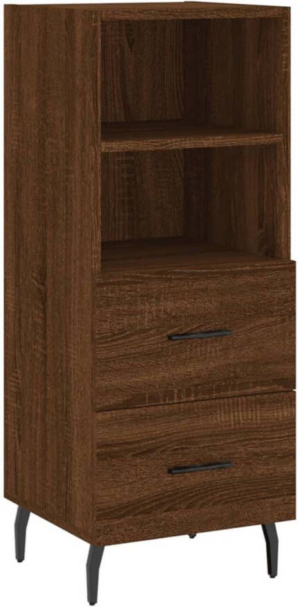 The Living Store Dressoir Bruineiken 34.5x34x90cm-Moderne uitstraling