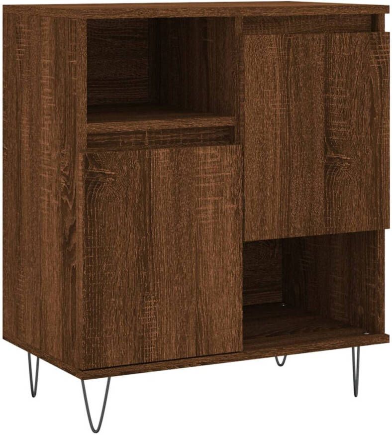 The Living Store Dressoir bruineiken 60 x 35 x 70 cm bewerkt hout en ijzer